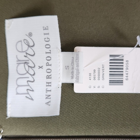 NWT Anthropologie Olive green midi shift dress with triangle cutouts. Size S. - Picture 4 of 4